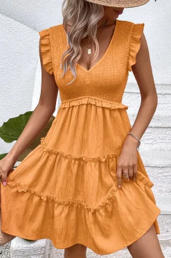 Vestido Verão Preto Decote em V Curto Linha-A
