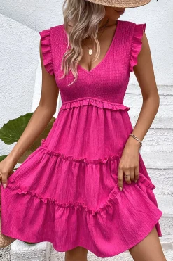 Vestido Verão Preto Decote em V Curto Linha-A