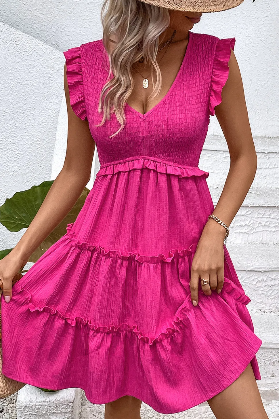 Vestido Verão Preto Decote em V Curto Linha-A