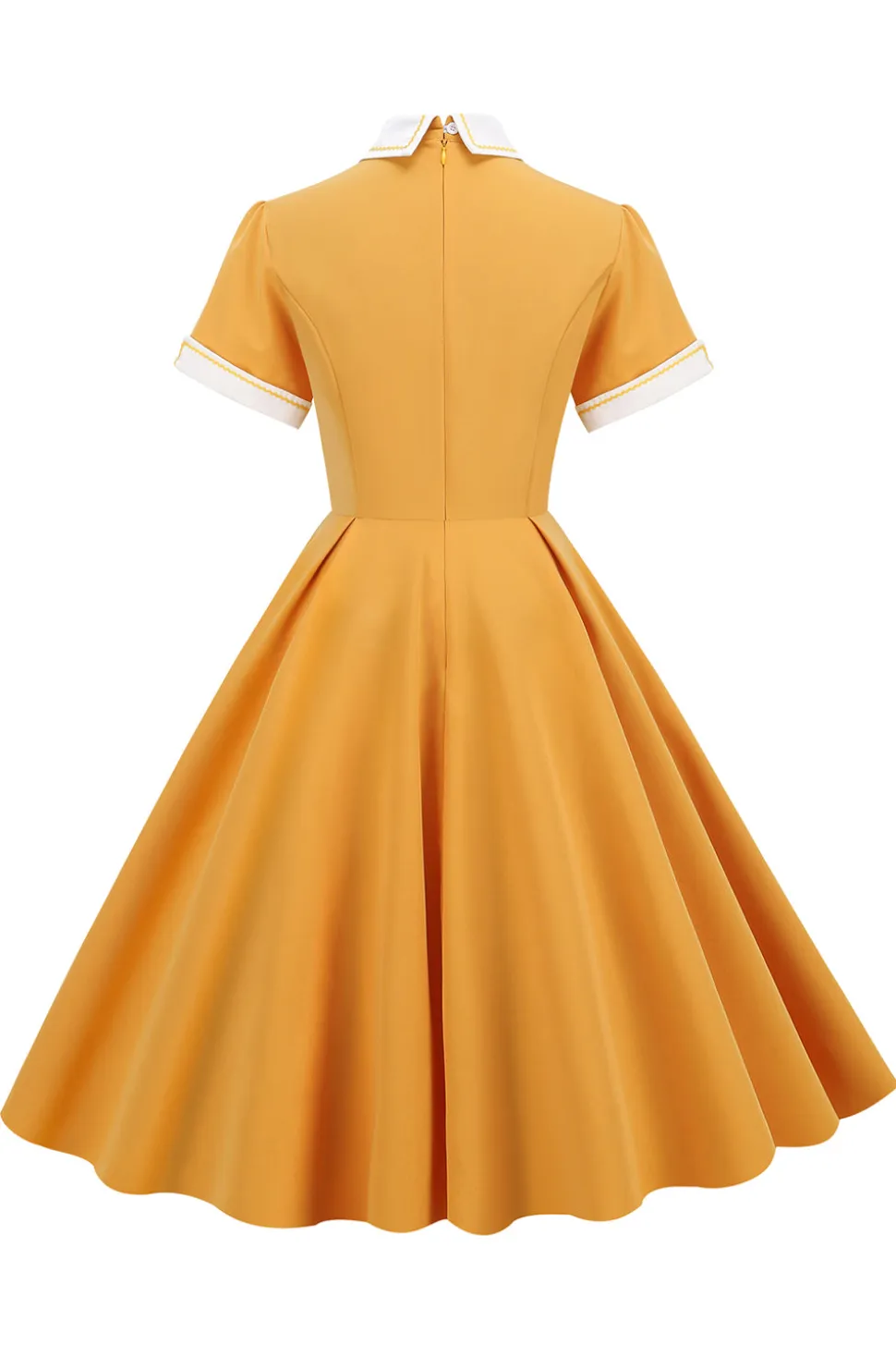 Vestido vintage azul claro dos anos 50 com mangas
