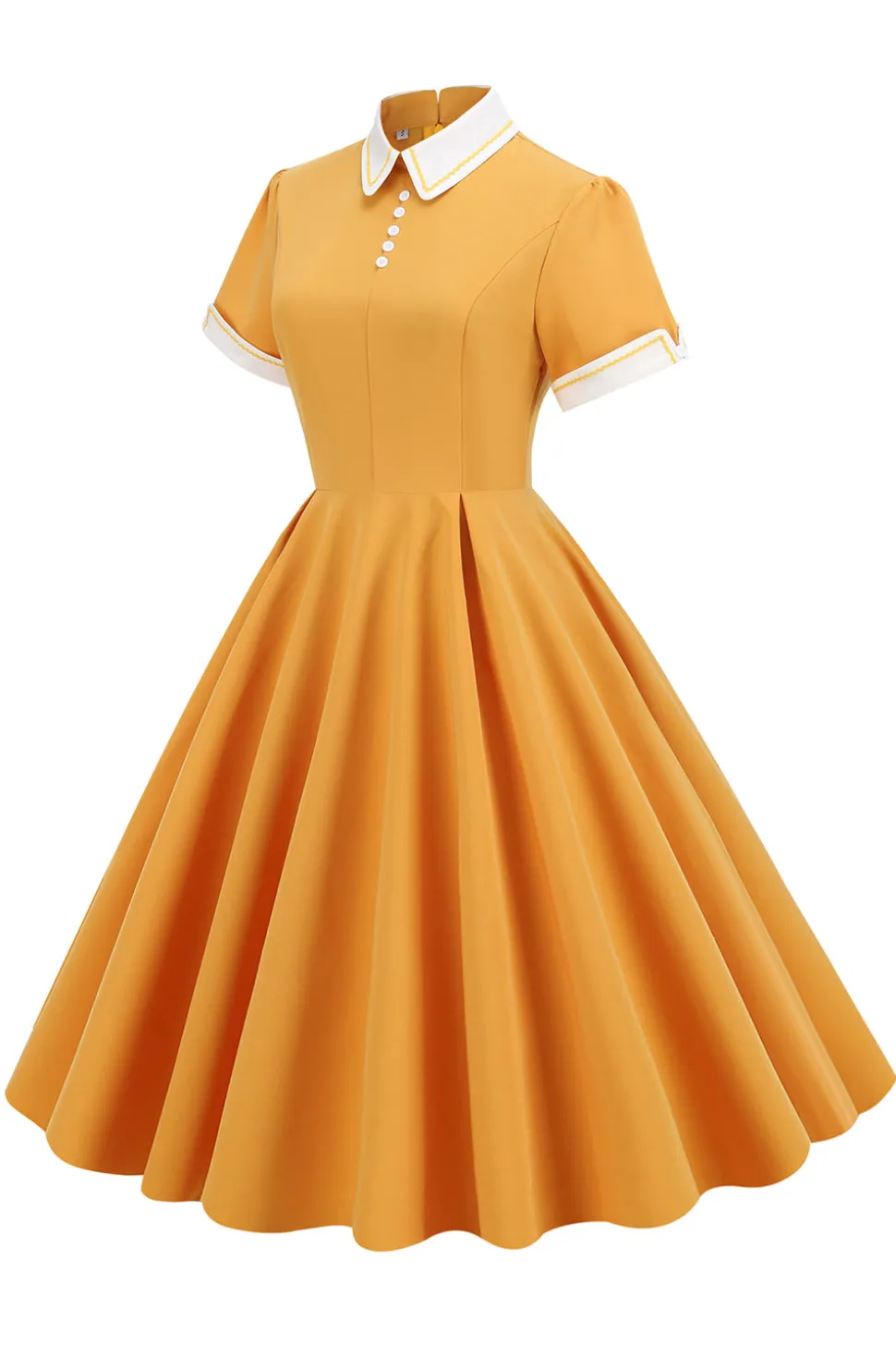 Vestido vintage azul claro dos anos 50 com mangas