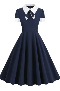 Vestido Vintage Azul Marinha