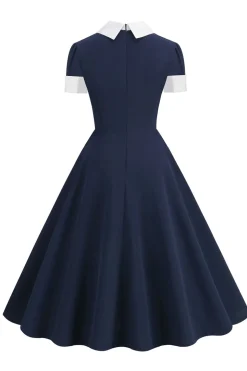 Vestido Vintage Azul Marinha