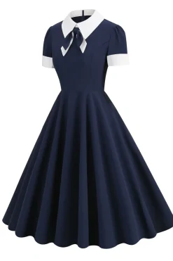 Vestido Vintage Azul Marinha