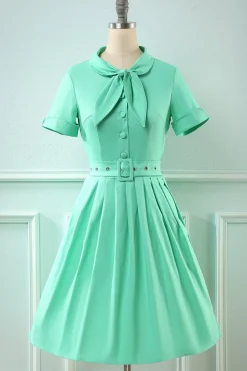 Vestido vintage de estilo retrô Scoop Blue
