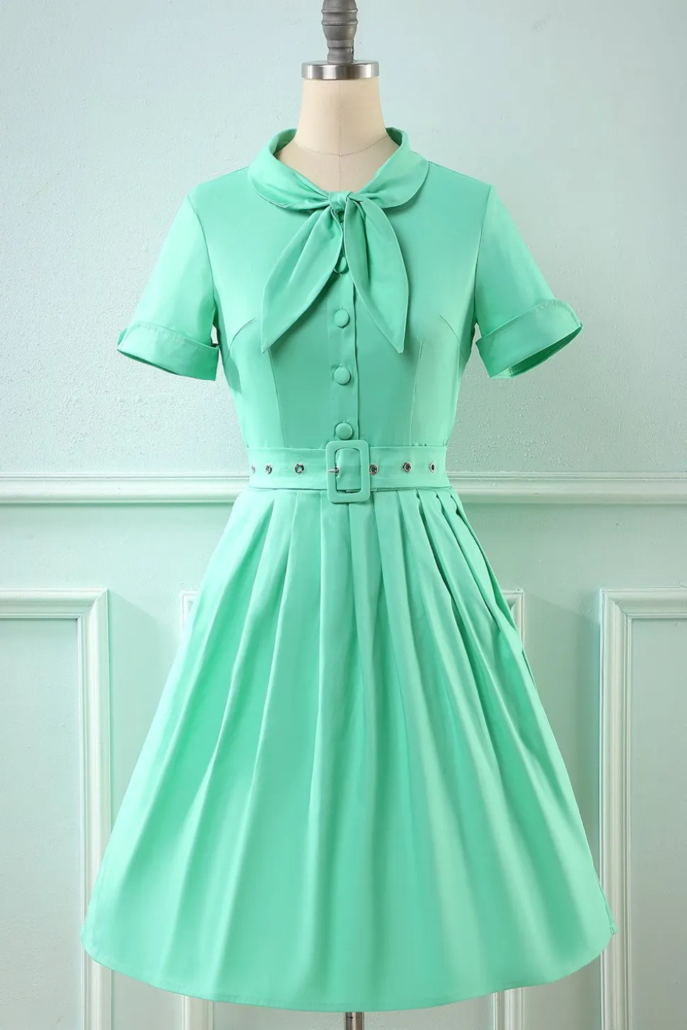 Vestido vintage de estilo retrô Scoop Blue