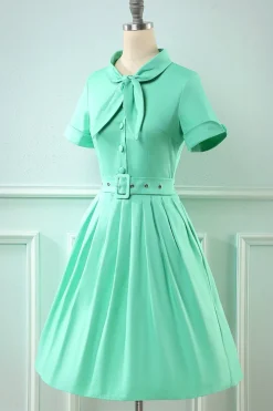Vestido vintage de estilo retrô Scoop Blue