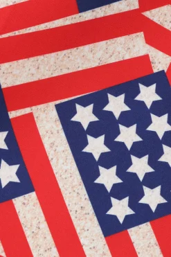 Vestido vintage de impressão de bandeira americana