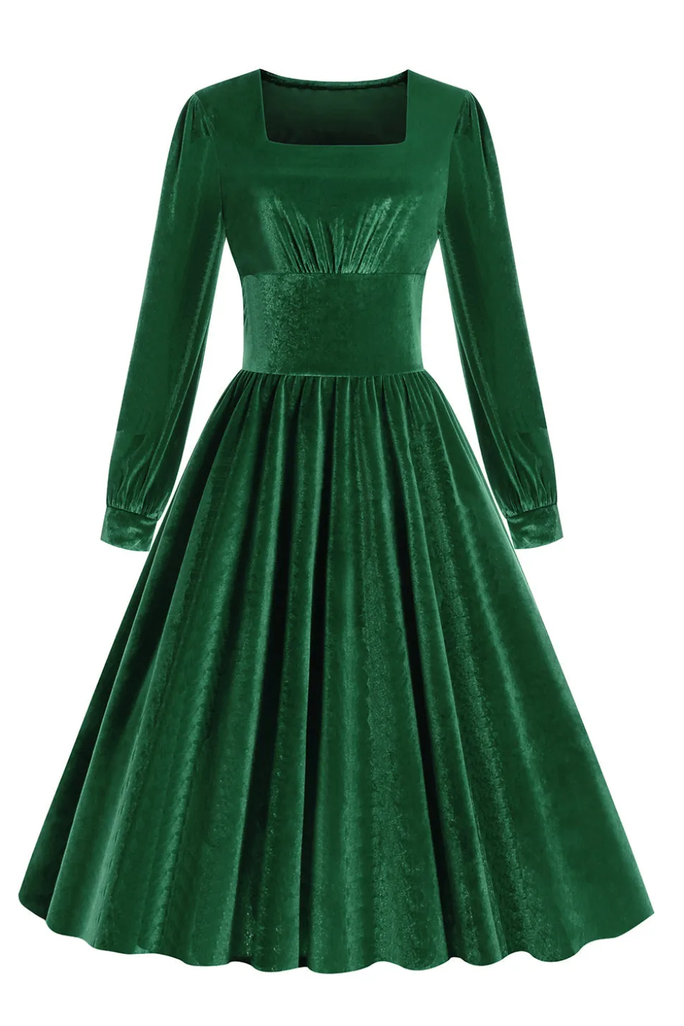 Vestido vintage de veludo vermelho Midi