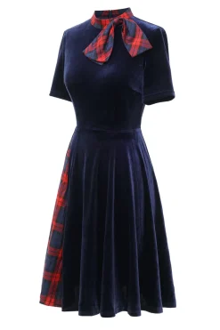 Vestido vintage de veludo verde escuro