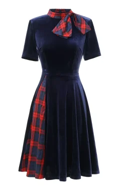 Vestido vintage de veludo verde escuro