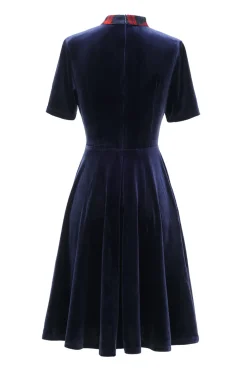 Vestido vintage de veludo verde escuro