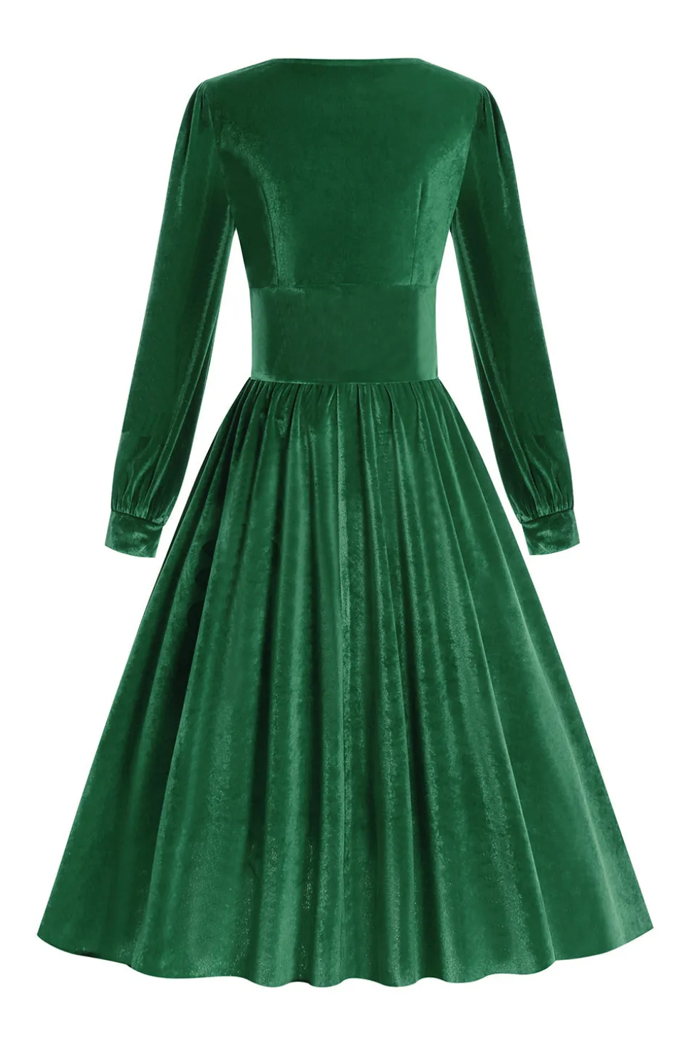 Vestido vintage de veludo verde escuro