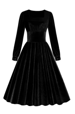 Vestido vintage de veludo verde escuro