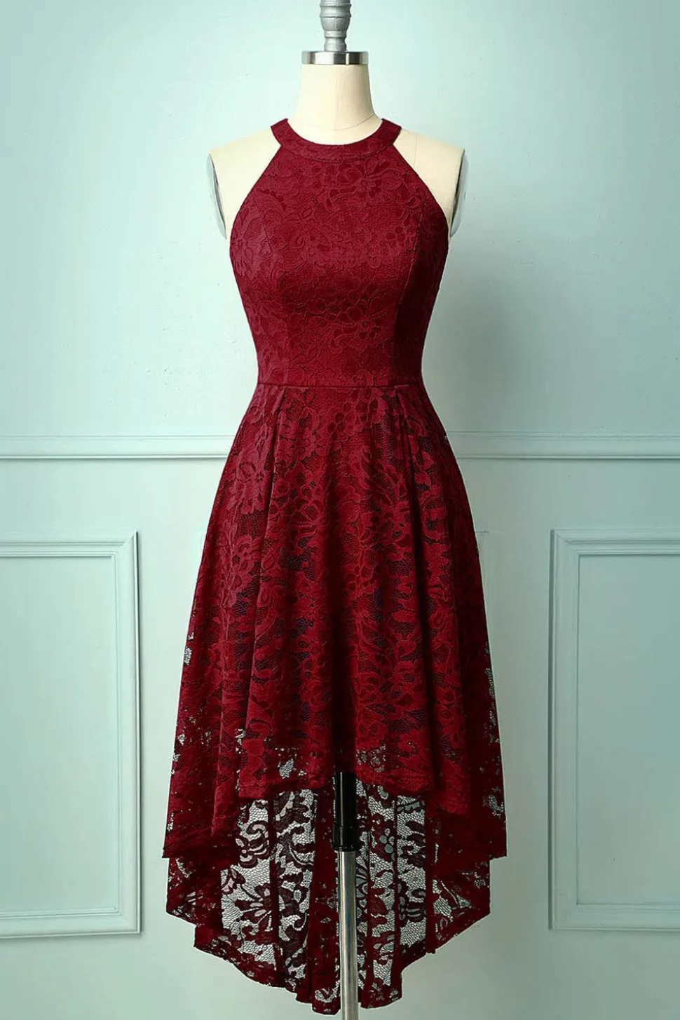 Vestido Vintage Halter Borgonha