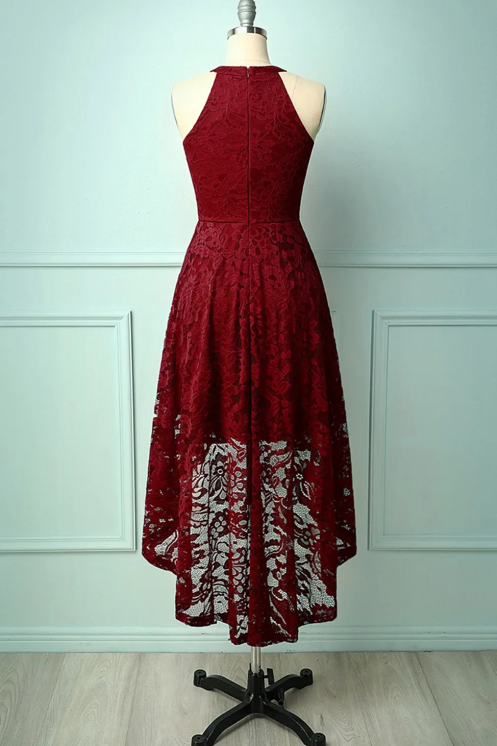 Vestido Vintage Halter Borgonha