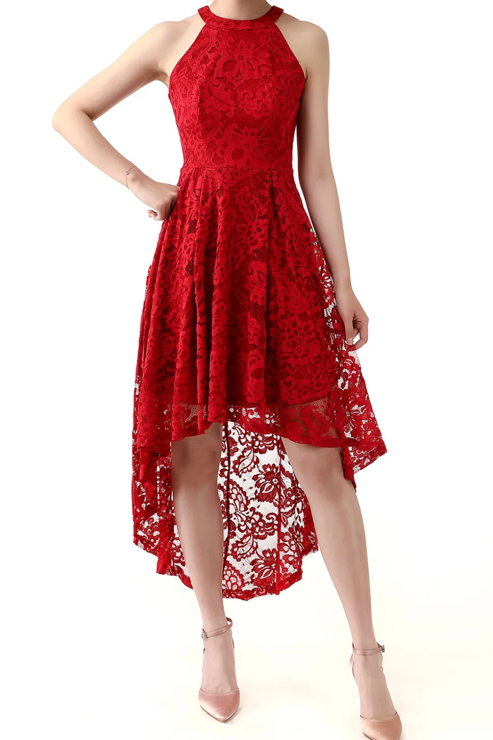 Vestido Vintage Halter Borgonha