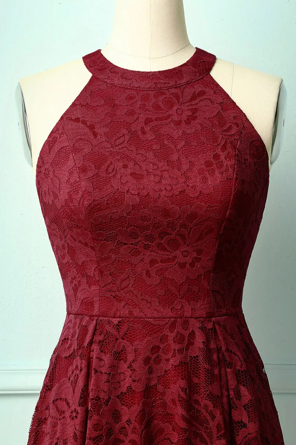Vestido Vintage Halter Borgonha