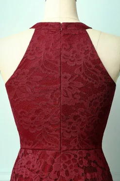 Vestido Vintage Halter Borgonha