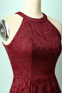 Vestido Vintage Halter Borgonha