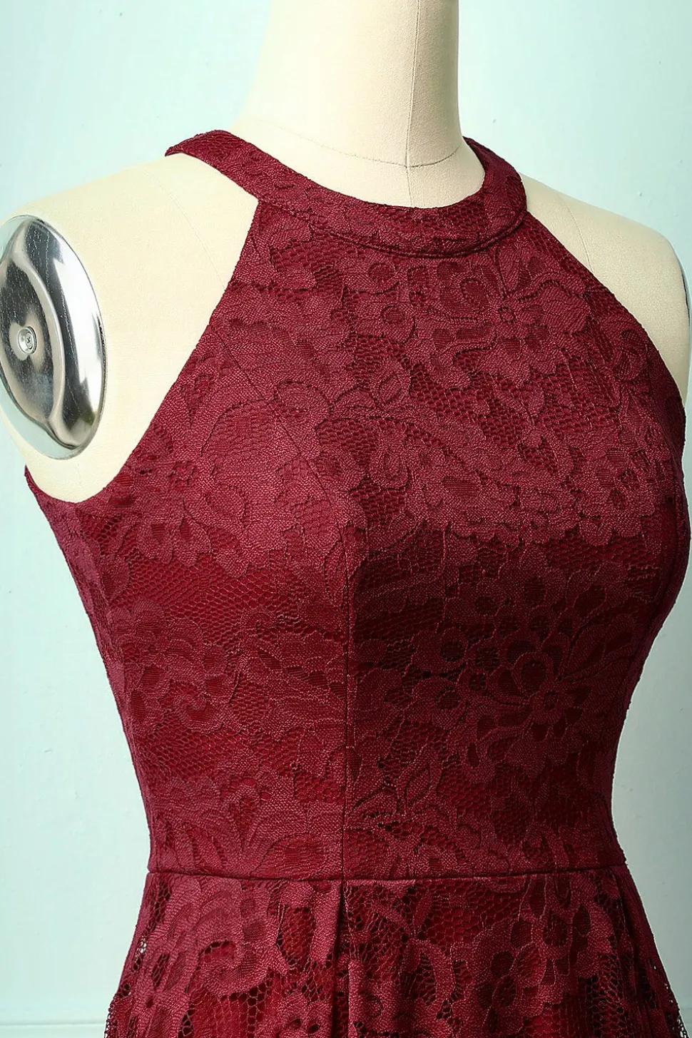 Vestido Vintage Halter Borgonha