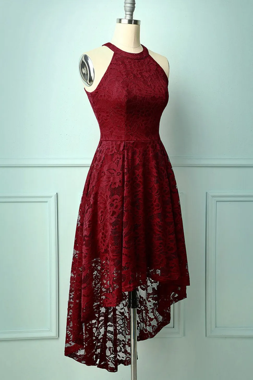Vestido Vintage Halter Borgonha
