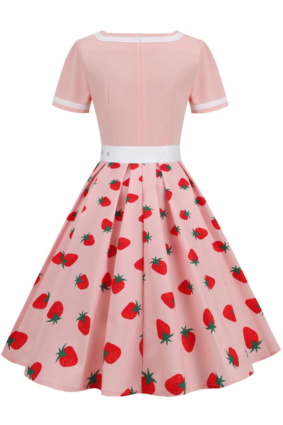 Vestido vintage impresso de cereja azul de 1950