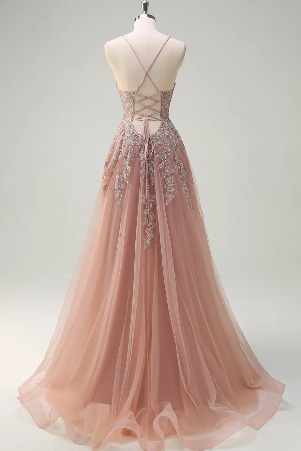 Vestidos Baile De Finalistas com Fenda Lavanda Longo Linha-A