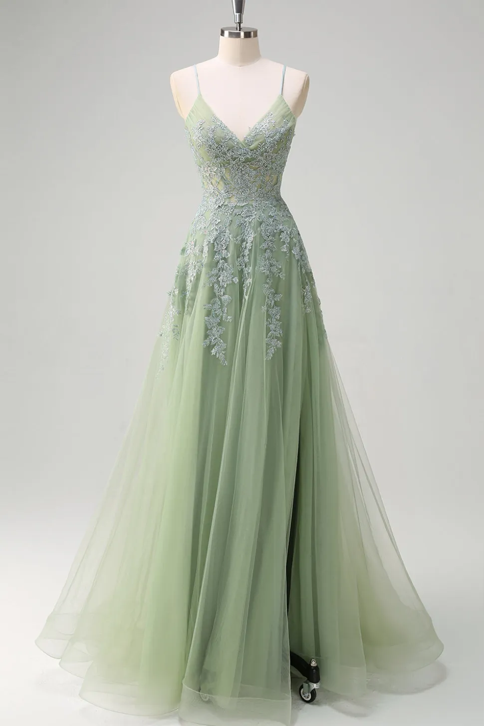 Vestidos Baile De Finalistas com Fenda Lavanda Longo Linha-A