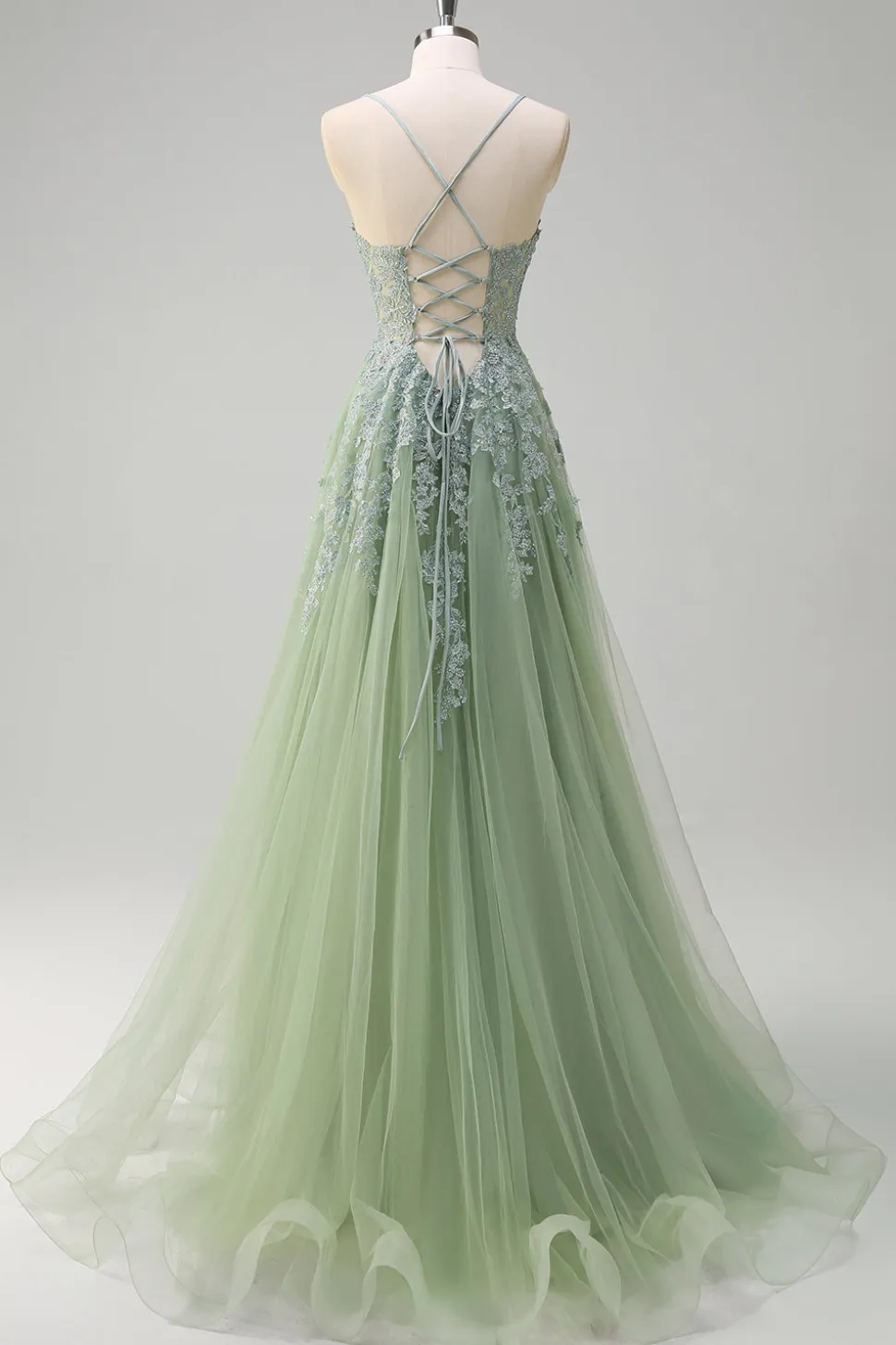 Vestidos Baile De Finalistas com Fenda Lavanda Longo Linha-A