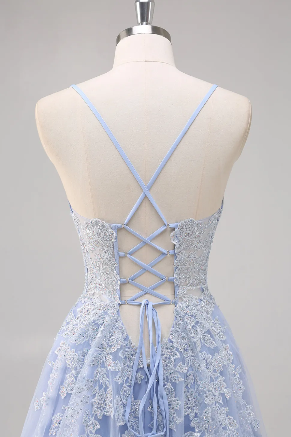 Vestidos Baile De Finalistas com Fenda Lavanda Longo Linha-A