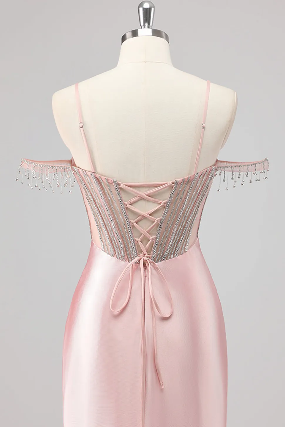 Vestidos Baile De Finalistas com Fenda Sereia Fora do Ombro Longo
