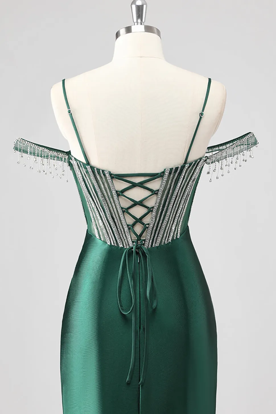 Vestidos Baile De Finalistas com Fenda Sereia Fora do Ombro Longo
