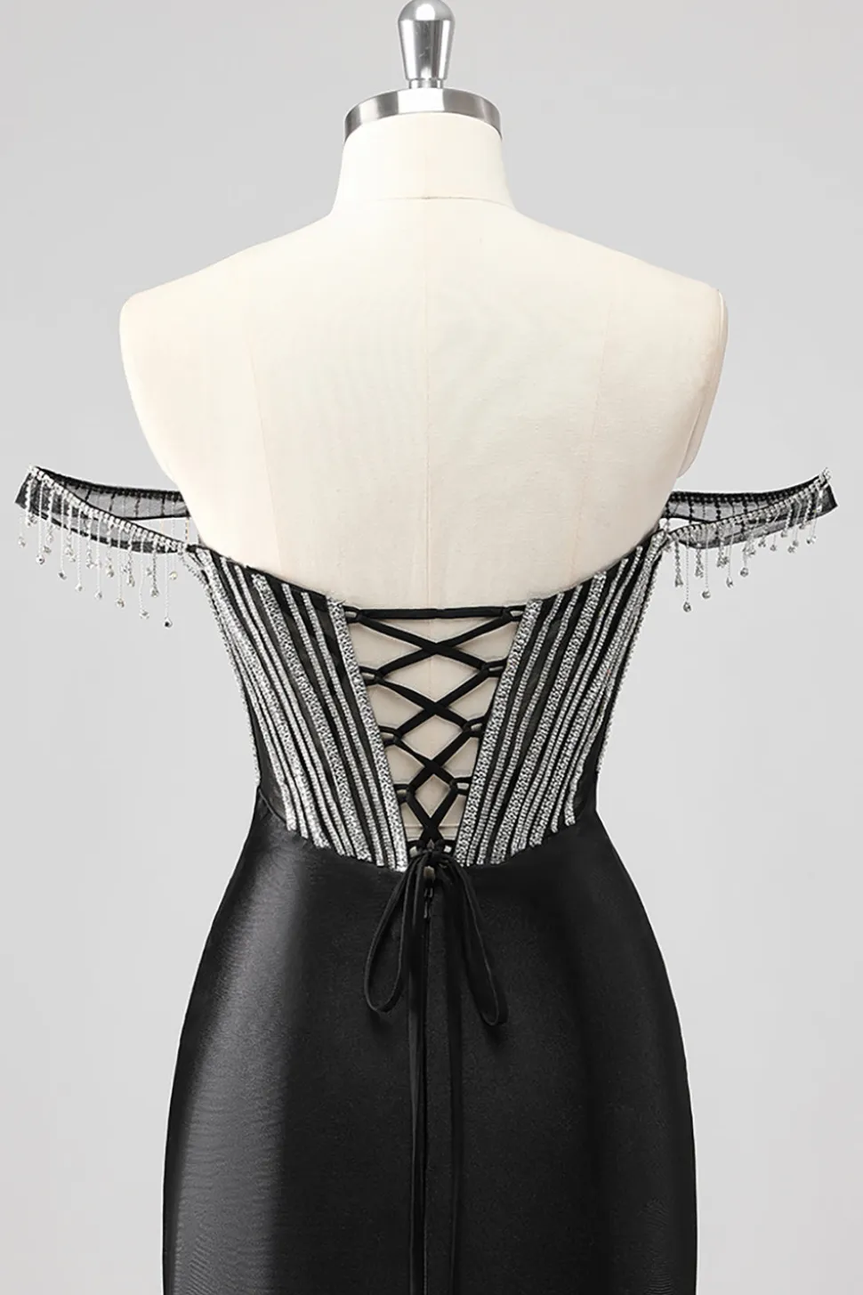 Vestidos Baile De Finalistas com Fenda Sereia Fora do Ombro Longo