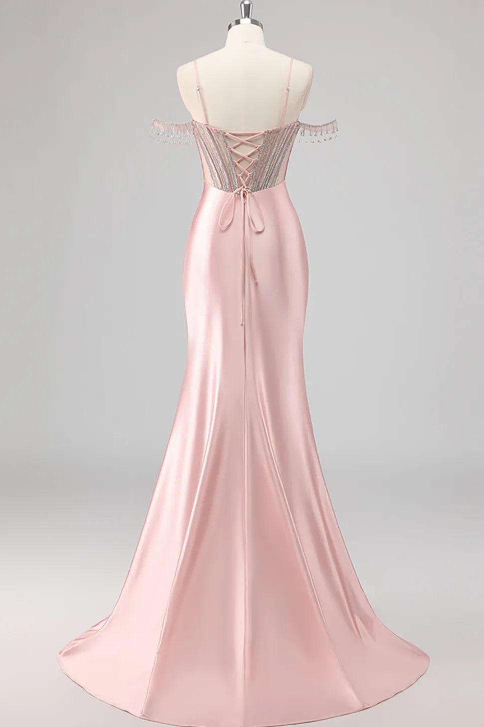 Vestidos Baile De Finalistas com Fenda Sereia Fora do Ombro Longo