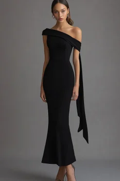 Vestidos Cerimónia Longo Preto Um Ombro Sereia