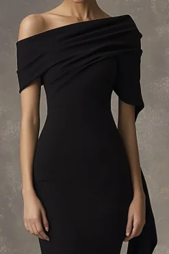 Vestidos Cerimónia Preto Longo Sereia Fora do Ombro