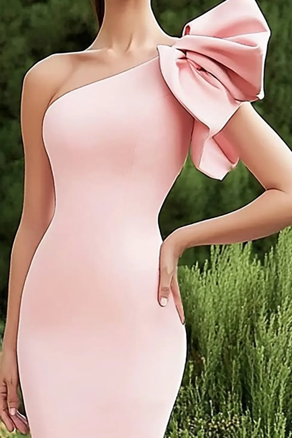 Vestidos Cerimónia Rosa Sereia Longo Um Ombro Cetim