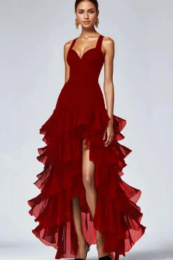 Vestidos Cerimónial Preto Longo Decote Em Coração Linha-A