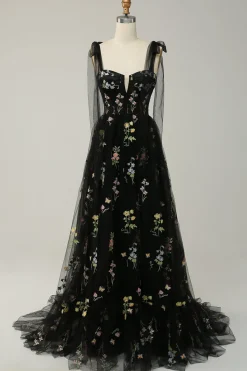 Vestidos De Cerimónia Com Bordado Preto