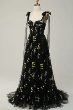 Vestidos De Cerimónia Com Bordado Preto