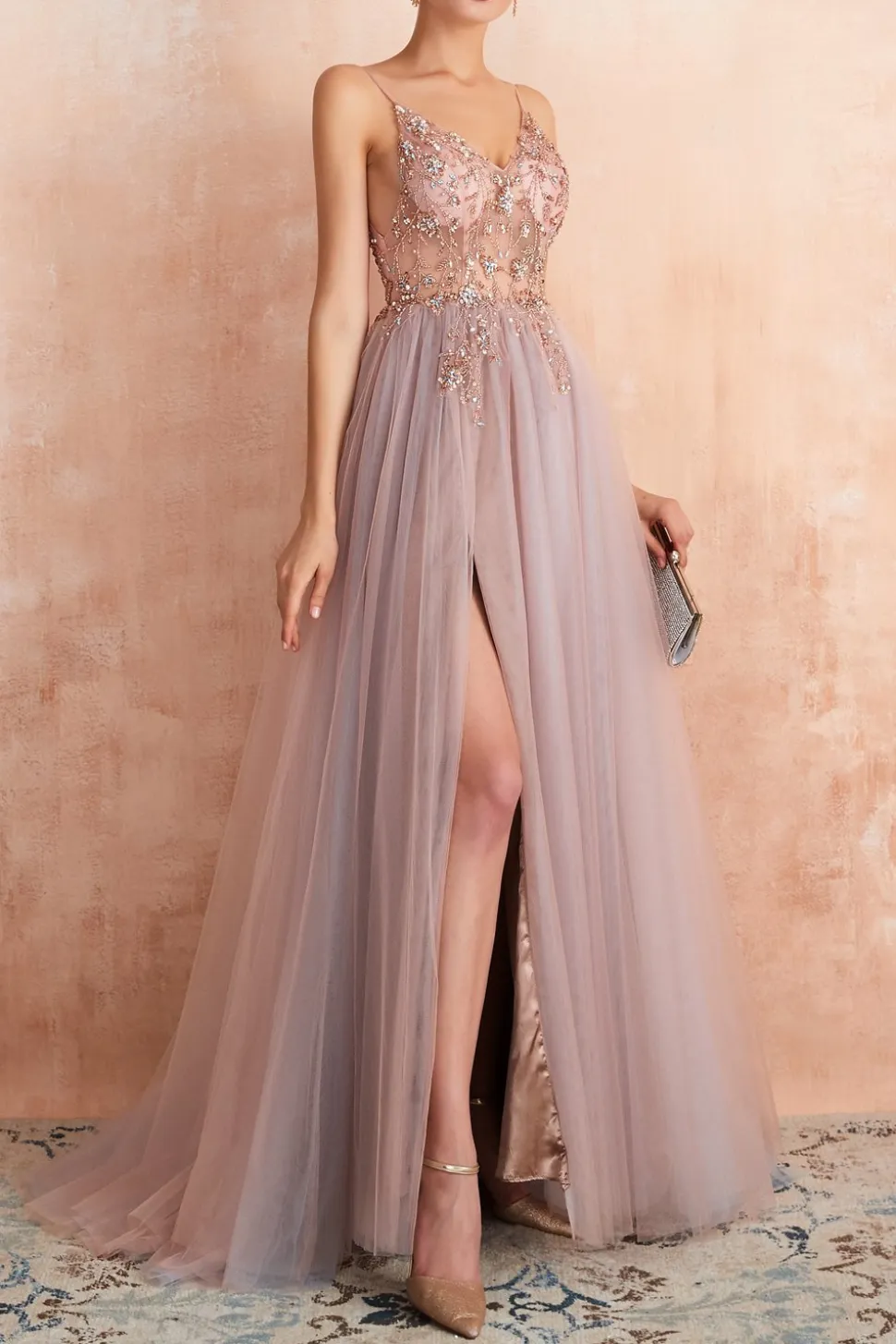 Vestidos de Cerimónia Longos Azuis Com Fenda