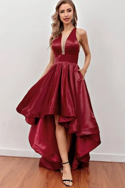 Vestidos de Festa Borgonha com bolsos
