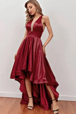 Vestidos de Festa Borgonha com bolsos