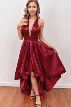 Vestidos de Festa Borgonha com bolsos