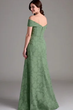 Vestidos Para Casamento Convidada Eucalipto Linha-A Longo Fora do Ombro