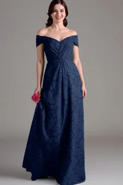 Vestidos Para Casamento Convidada Eucalipto Linha-A Longo Fora do Ombro