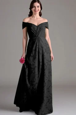 Vestidos Para Casamento Convidada Eucalipto Linha-A Longo Fora do Ombro