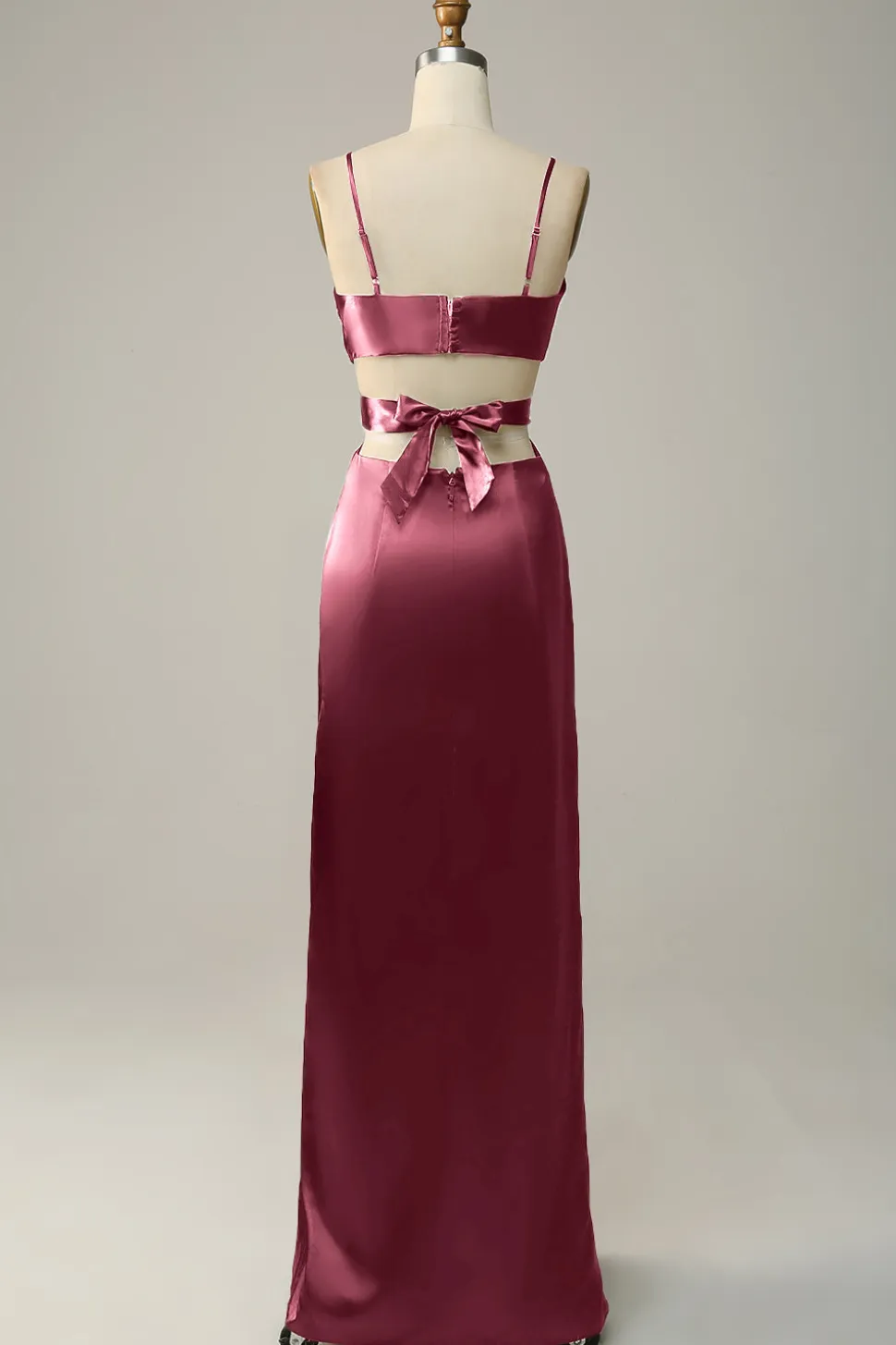 Vestidos Para Casamento Convidada Eucalipto Longo Decote em V Cetim