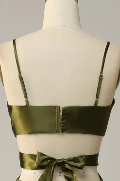 Vestidos Para Casamento Convidada Eucalipto Longo Decote em V Cetim